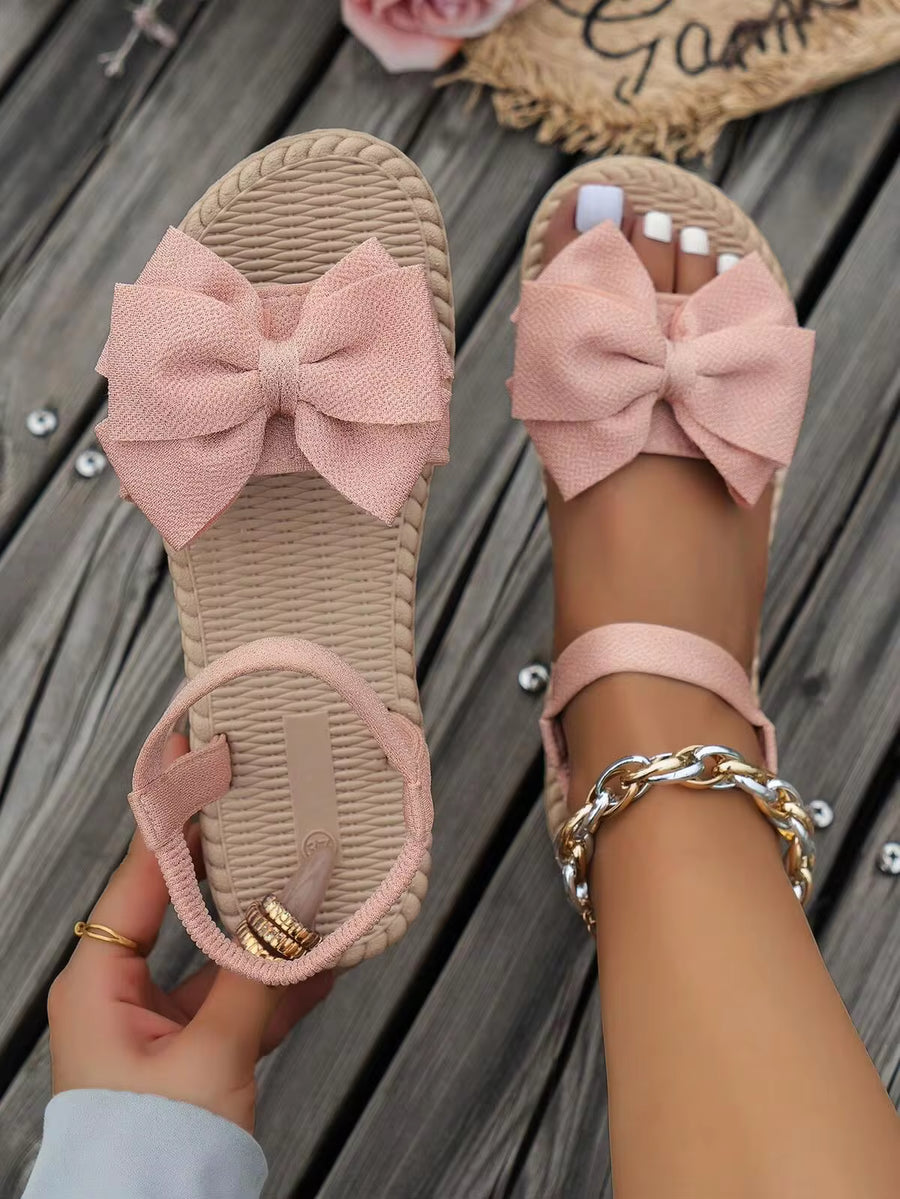 Women's Summer Pink Cute Fashionable Butterfly Flower Flat Sandals, Comfortable Lightweight Suitable For Dates, Parties, Beach Wear Valentines