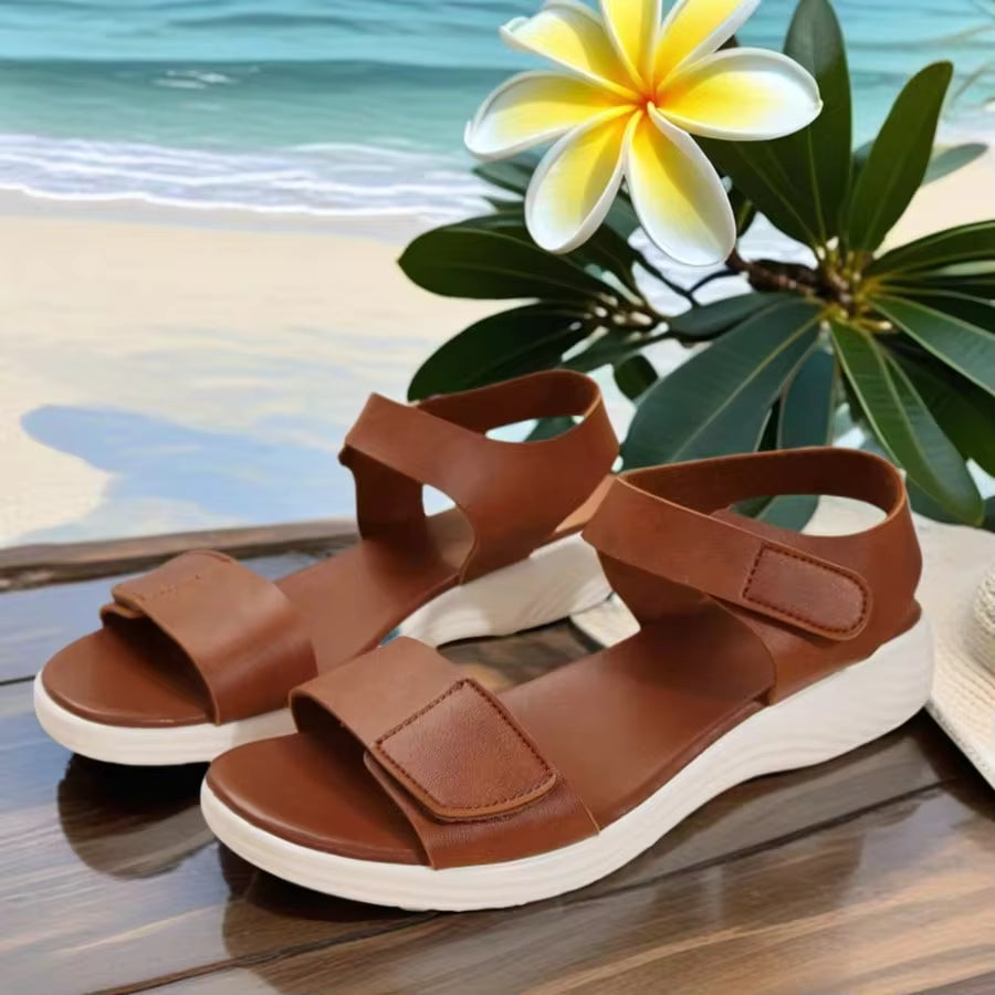 Women's Sandals Solid Color Hook Loop Beach Outdoor Wedding Party Home Office Summer